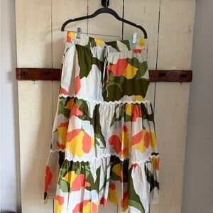 CeCe Multicolor Floral A-Line Skirt